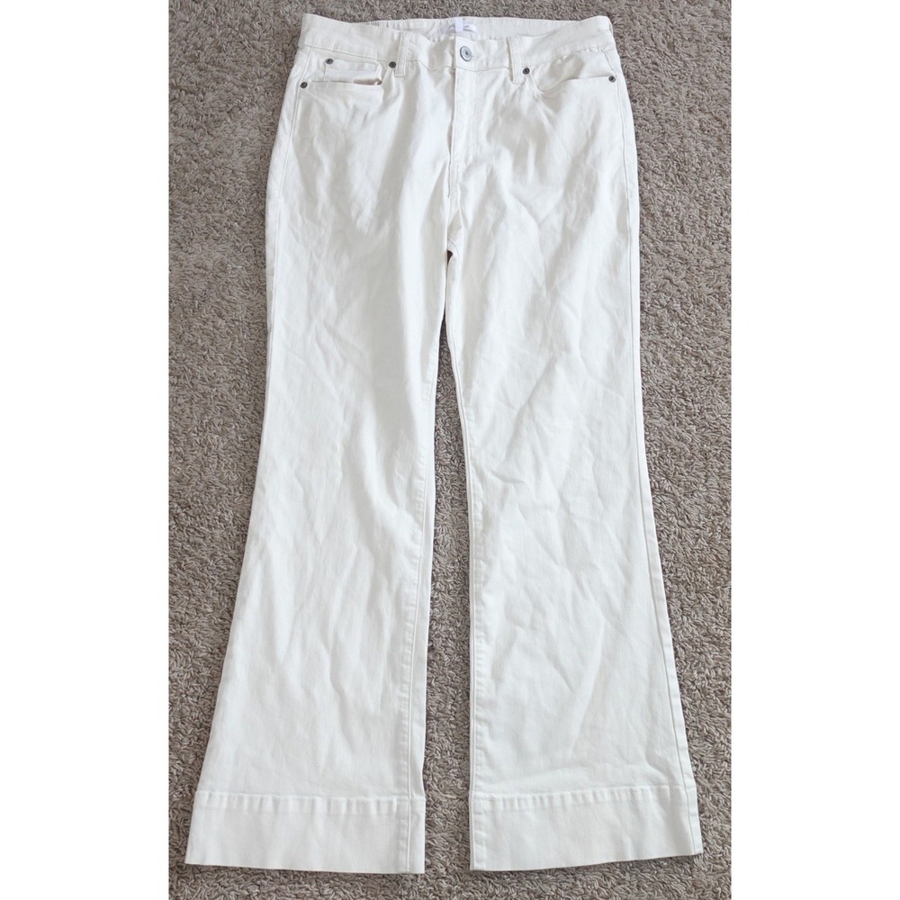 sts blue Wide Leg Jeans Womens 32 White High Rise Flare Denim Pants